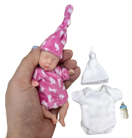 Puha Mini Szilikon Reborn Lánybaba (2 ruhadarab)