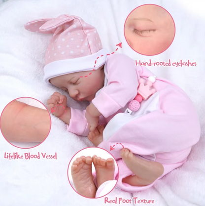 Levi újjászületett baba – 43 cm, realisztikus újszülött 3D bőrtónussal, vinyl vagy textil testtel
